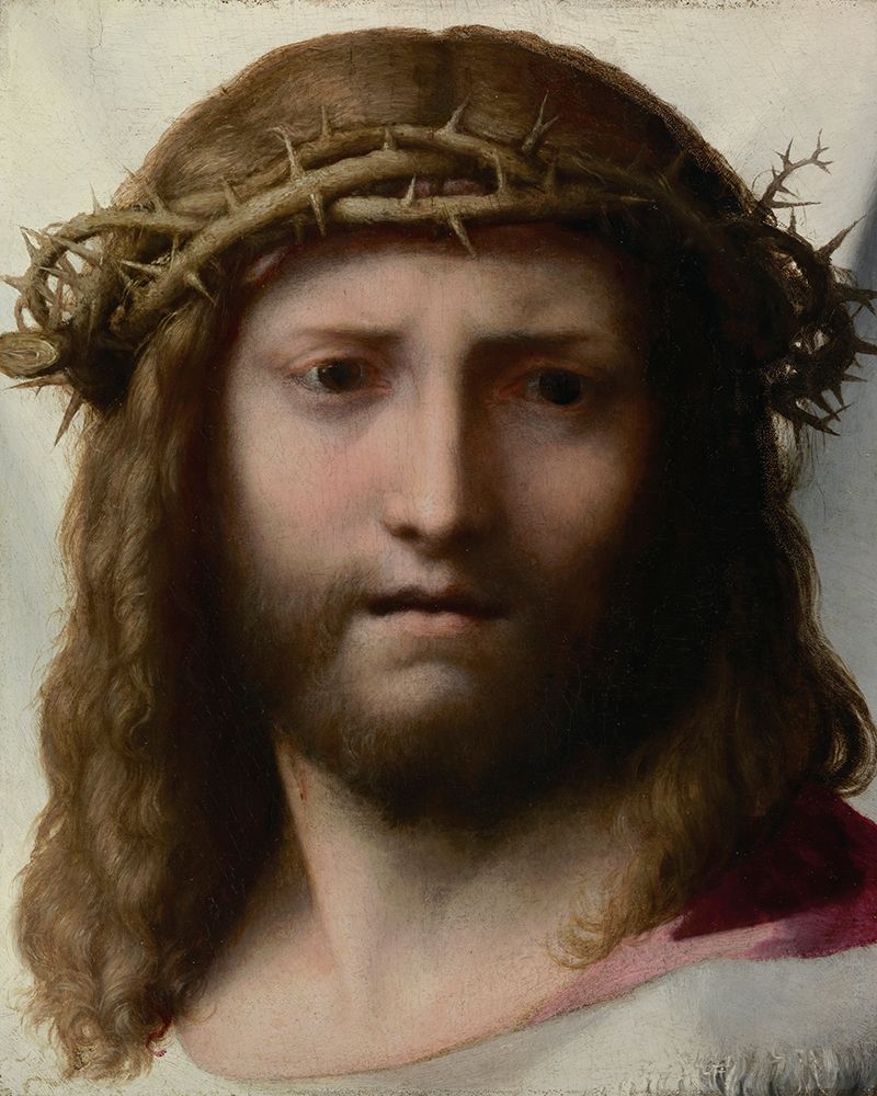 Wall Art Painting id:345133, Name: Head of Christ, Artist: Allegri, Antonio
