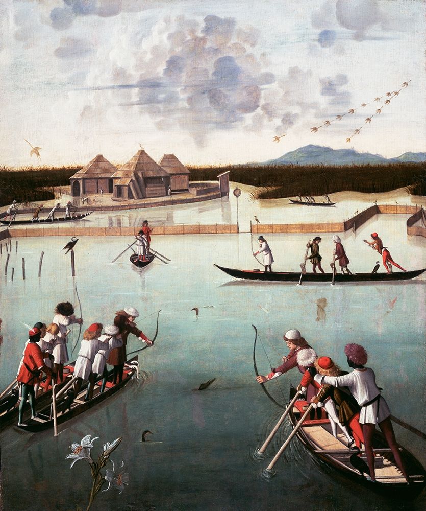 Wall Art Painting id:347868, Name: Hunting on the Lagoon, Artist: Carpaccio, Vittore
