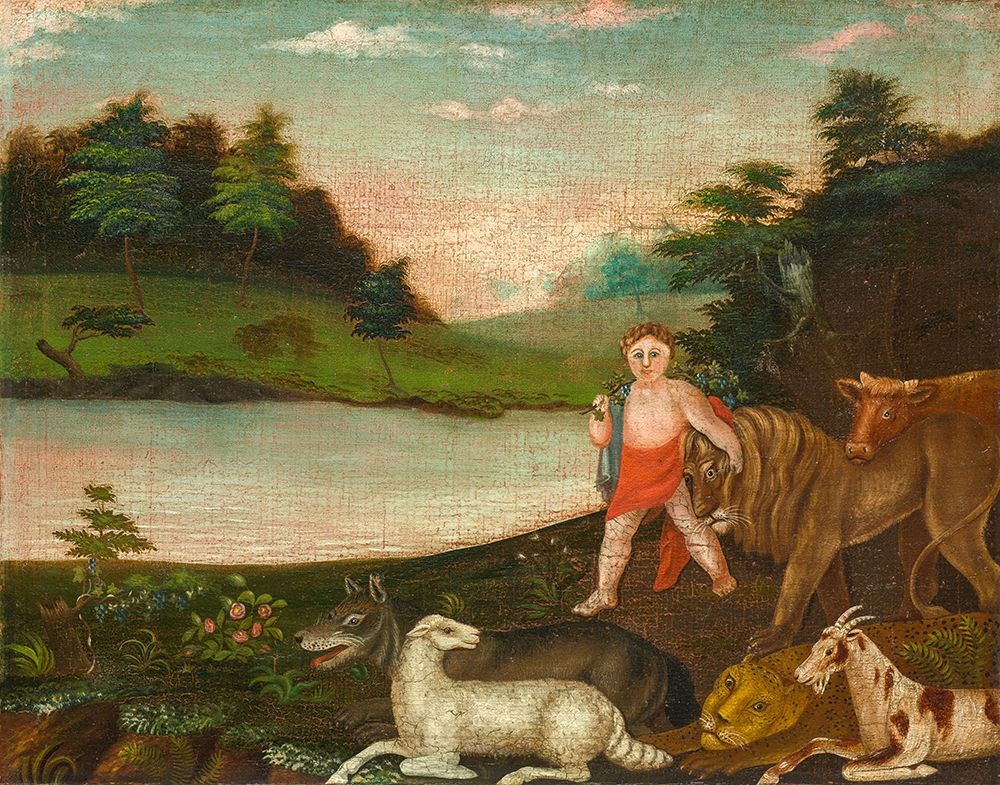 Wall Art Painting id:343499, Name: The Peaceable Kingdom, Artist: Hicks, Edward