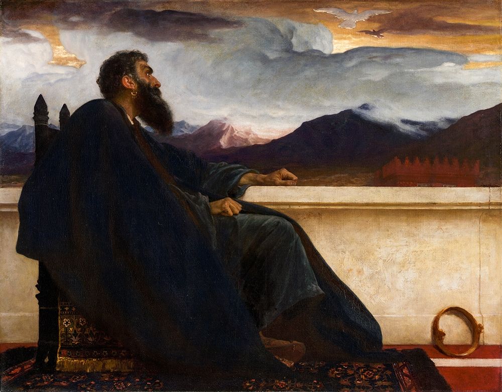 Wall Art Painting id:343705, Name: David: Oh - that I had wings like a Dove. For then would I fly away, and be at rest. Psalm 55:6, Artist: Leighton, Frederic