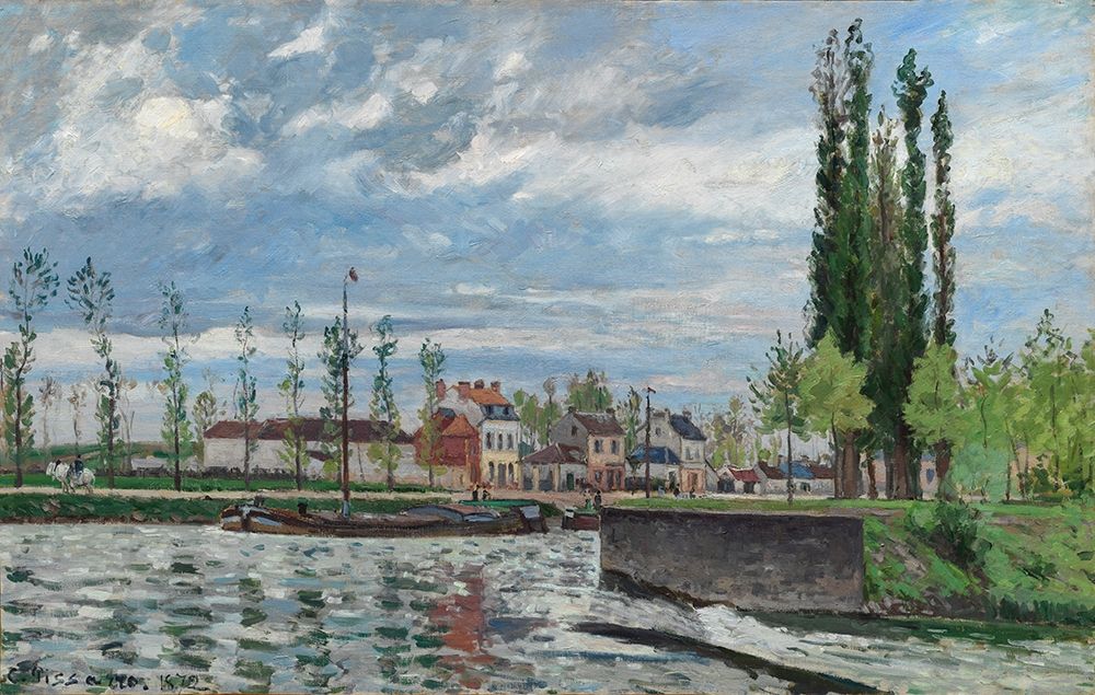 Wall Art Painting id:343724, Name: The Lock at Pontoise, Artist: Pissarro, Camille