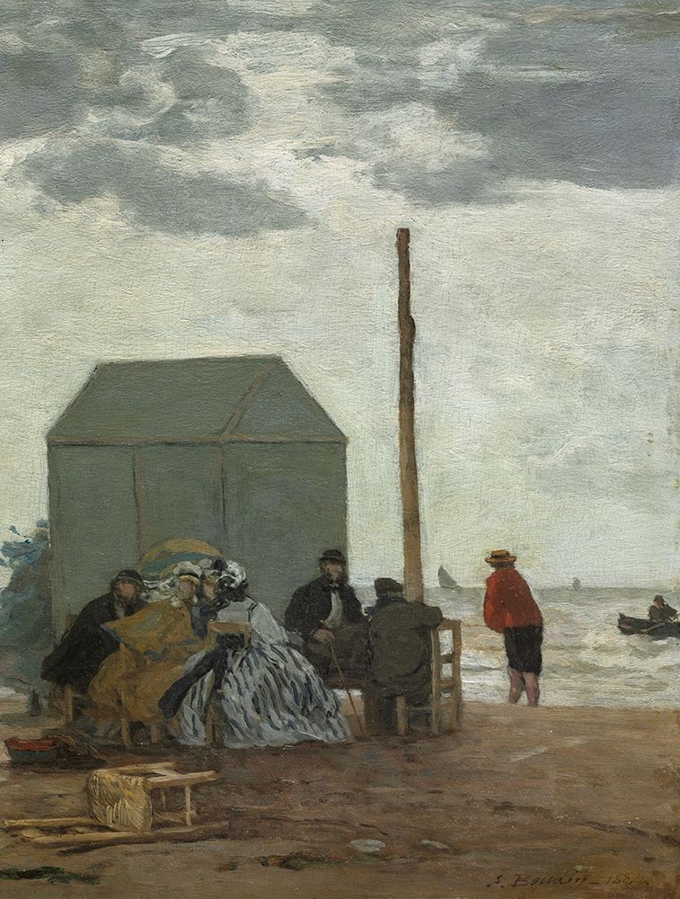 Wall Art Painting id:343728, Name: The Beach at Deauville, Artist: Boudin, Eugene