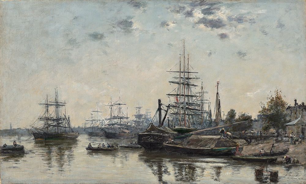 Wall Art Painting id:343746, Name: View of Bordeaux, from the Quai des Chartrons, Artist: Boudin, Eugene