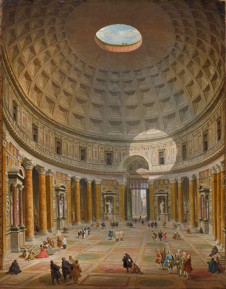 Wall Art Painting id:343960, Name: Interior of the Pantheon, Rome, Artist: Panini, Giovanni Paolo
