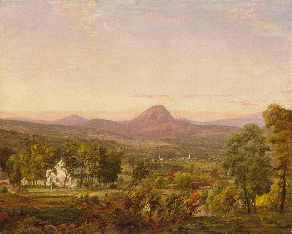Wall Art Painting id:353268, Name: Autumn Landscape, Sugar Loaf Mountain, Orange County, New York, Artist: Cropsey, Jasper Francis