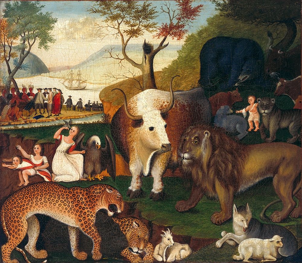 Wall Art Painting id:350832, Name: The Peaceable Kingdom  IV, Artist: Hicks, Edward
