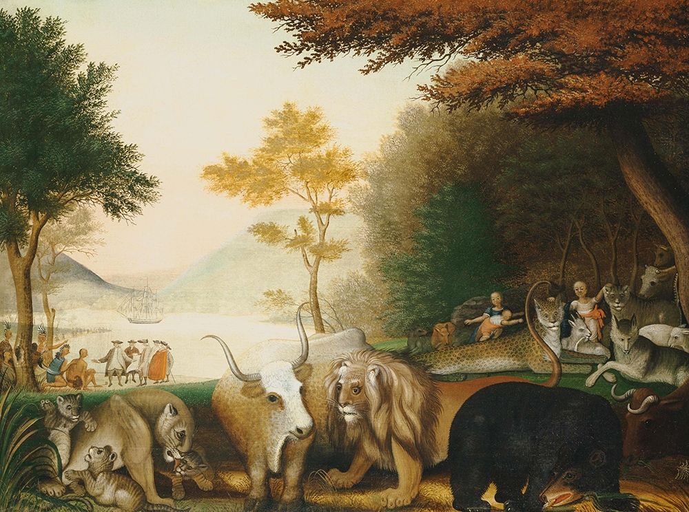 Wall Art Painting id:350833, Name: The Peaceable Kingdom  V, Artist: Hicks, Edward