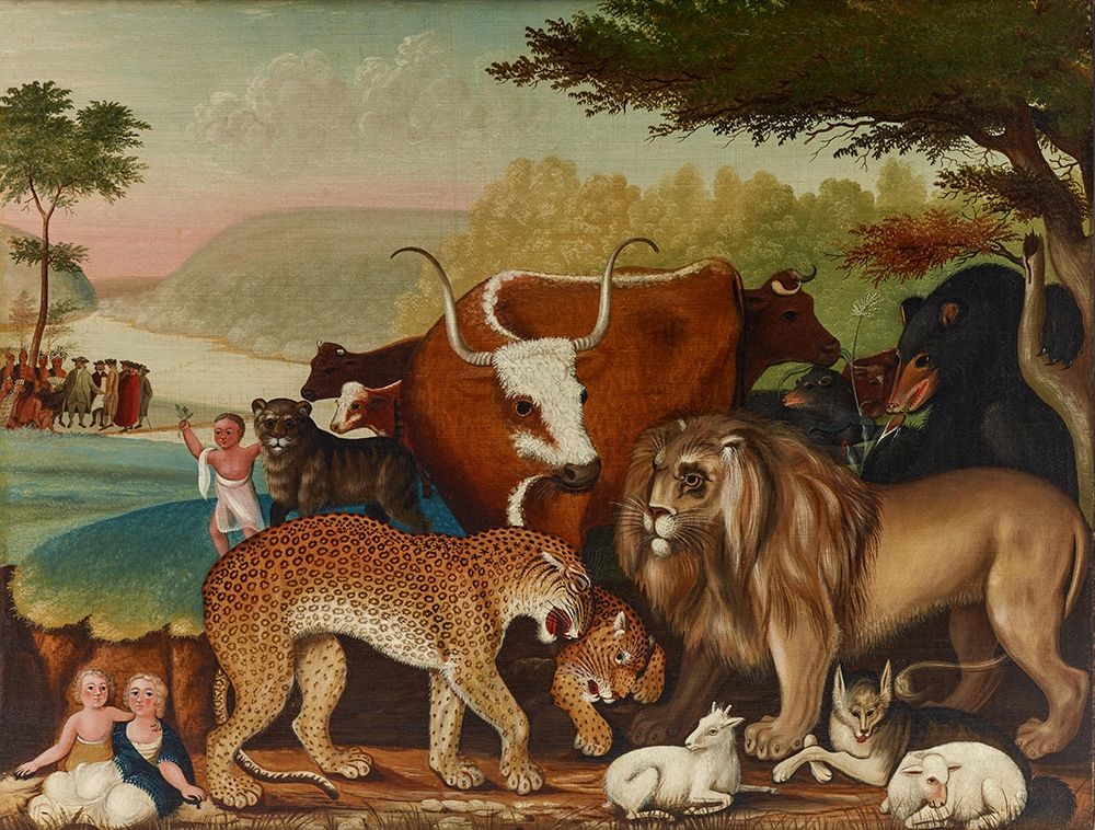 Wall Art Painting id:350834, Name: The Peaceable Kingdom  VI, Artist: Hicks, Edward