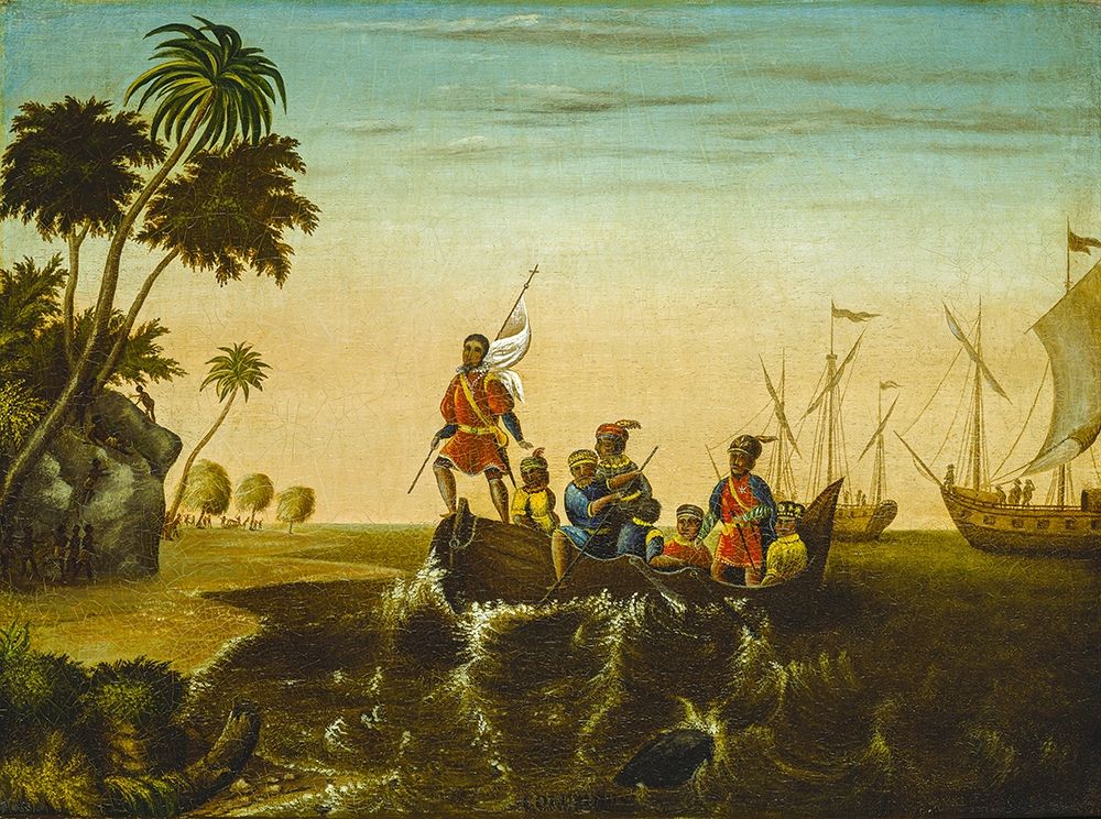 Wall art: The Landing of Columbus, by Hicks, Edward