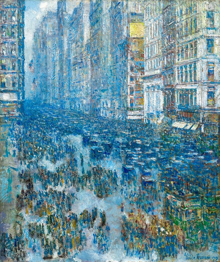 Wall Art Painting id:350862, Name: Fifth Avenue, 1919, Artist: Hassam, Childe