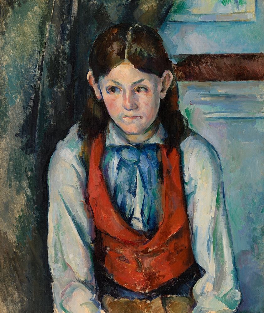 Wall Art Painting id:352611, Name: Boy in a Red Vest, Artist: Cezanne, Paul