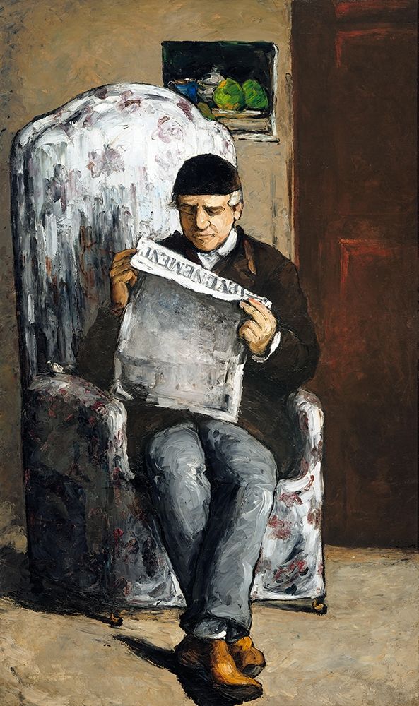 Wall Art Painting id:352622, Name: The Artists Father, Reading , Artist: Cezanne, Paul