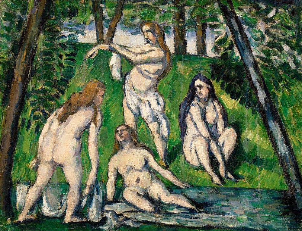 Wall Art Painting id:352626, Name: Four Bathers, Artist: Cezanne, Paul
