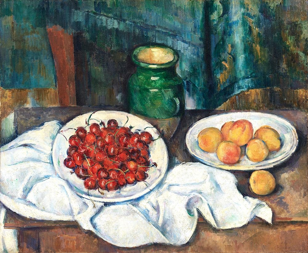 Art Print: Still Life With Cherries And Peaches 