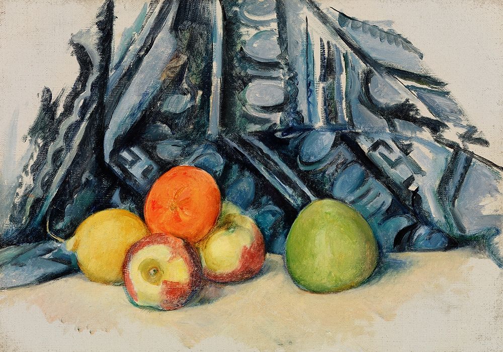 Wall Art Painting id:352665, Name: Apples and Cloth, Artist: Cezanne, Paul