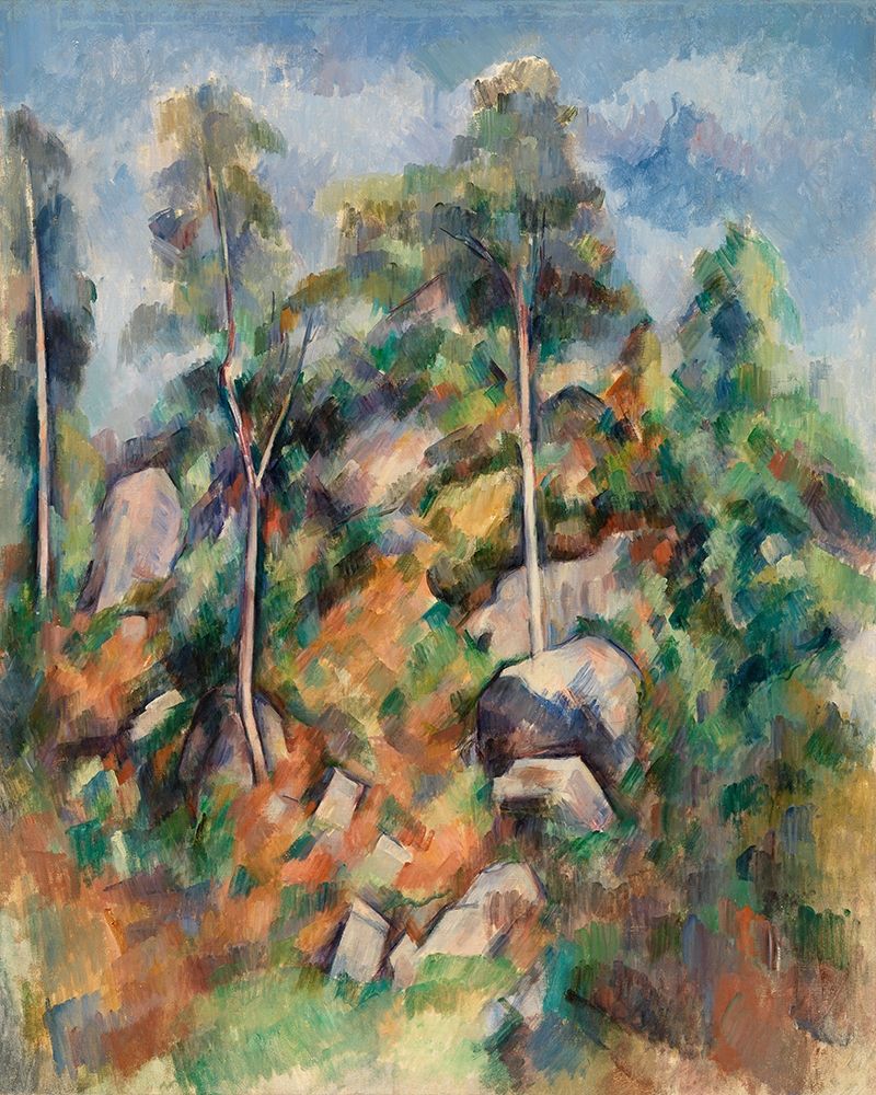 Wall Art Painting id:352676, Name: Rocks and Trees, Artist: Cezanne, Paul