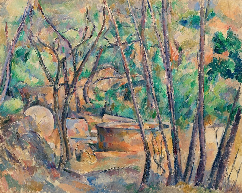 Wall Art Painting id:352680, Name: Millstone and Cistern under Trees , Artist: Cezanne, Paul