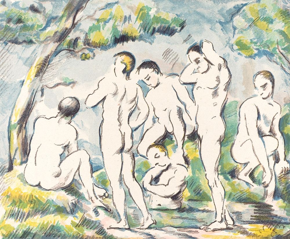 Wall Art Painting id:352687, Name: The Bathers (Small Plate), Artist: Cezanne, Paul