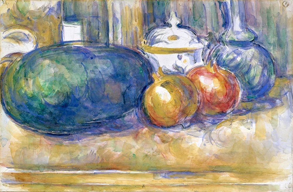 Art Print: Still-Life with a Watermelon and Pomegranates