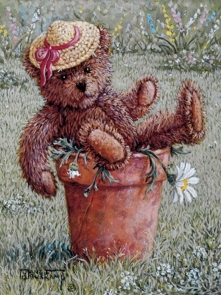 Wall Art Painting id:354334, Name: Bear With Hat, Artist: Kruskamp, Janet