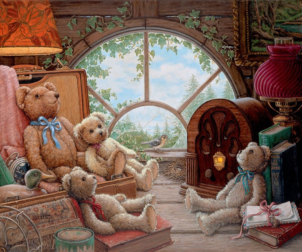 Wall Art Painting id:354372, Name: Bears In The Attic, Artist: Kruskamp, Janet
