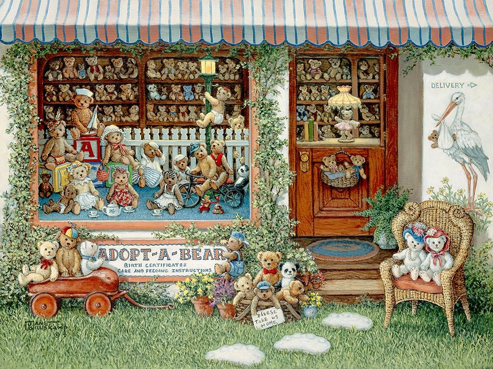 Wall Art Painting id:354377, Name: Adopt-A-Bear, Artist: Kruskamp, Janet
