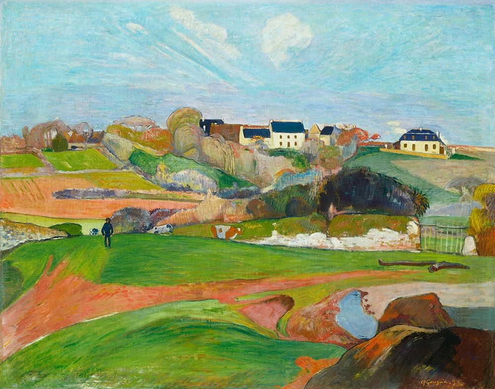 Wall Art Painting id:360398, Name: Landscape at Le Pouldu, Artist: Gauguin, Paul