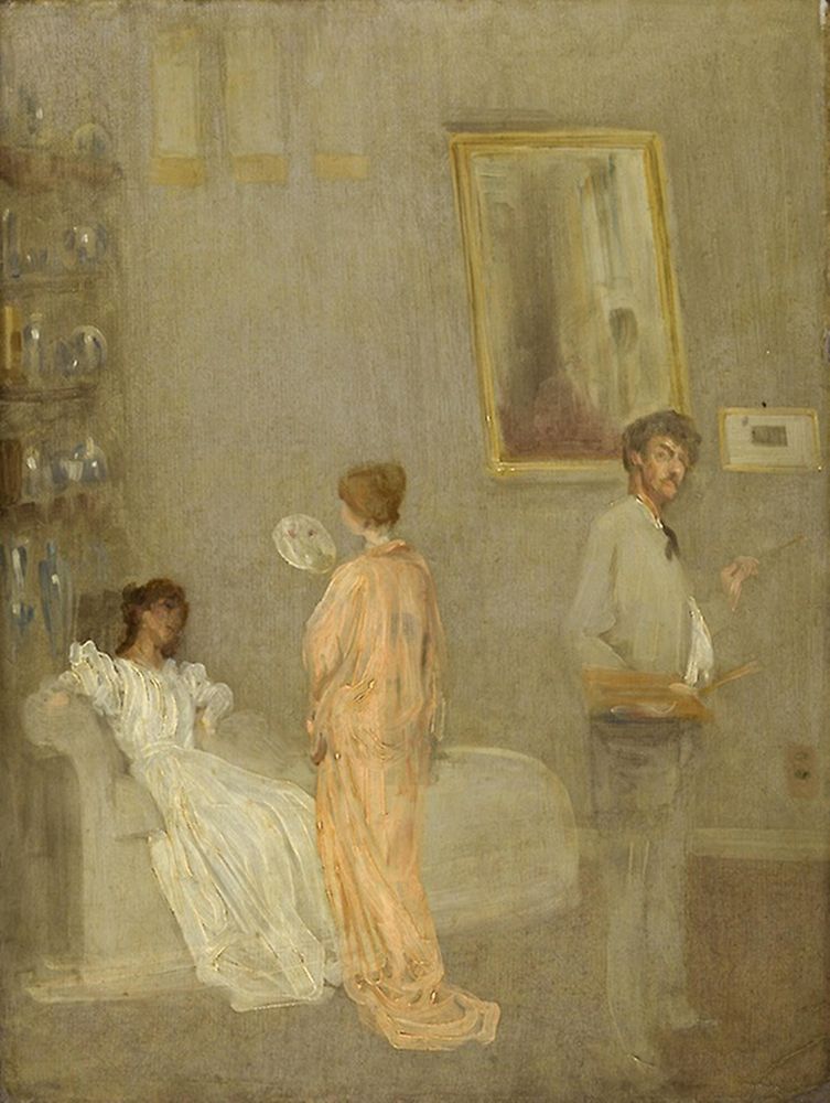 Wall Art Painting id:354670, Name: Whistler in his Studio 1865, Artist: Whistler, James McNeill