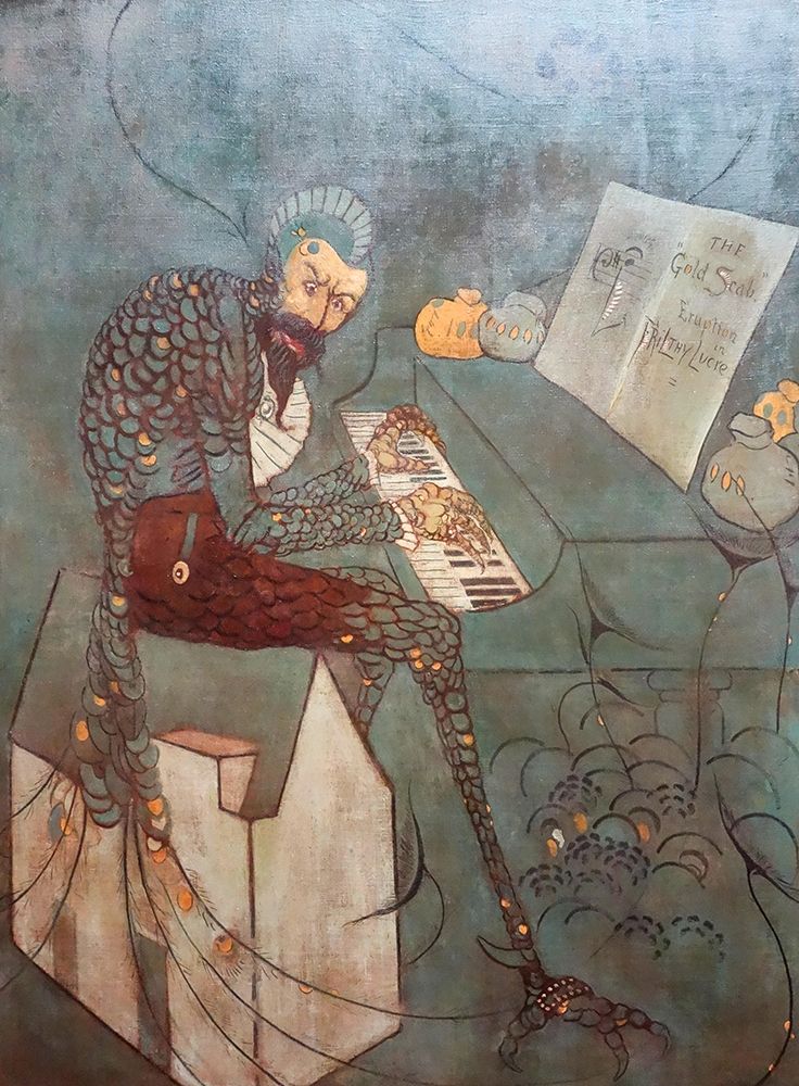 Wall Art Painting id:354681, Name: The Gold Scab,  Eruption in Frilthy Lucre, The Creditor, Artist: Whistler, James McNeill