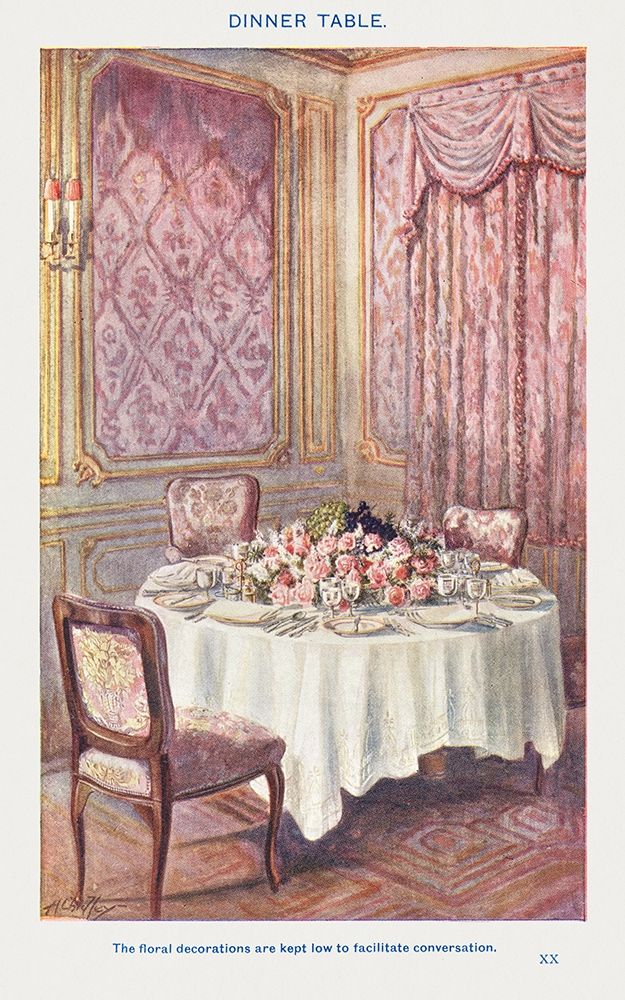 Wall Art Painting id:360524, Name: A Dinner Table , Artist: Mrs. Beetons Book of Household Management