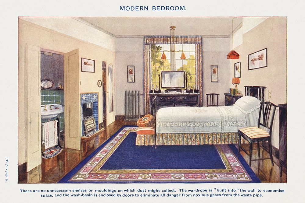 Wall Art Painting id:360548, Name: Modern bedroom, Artist: Mrs. Beetons Book of Household Management
