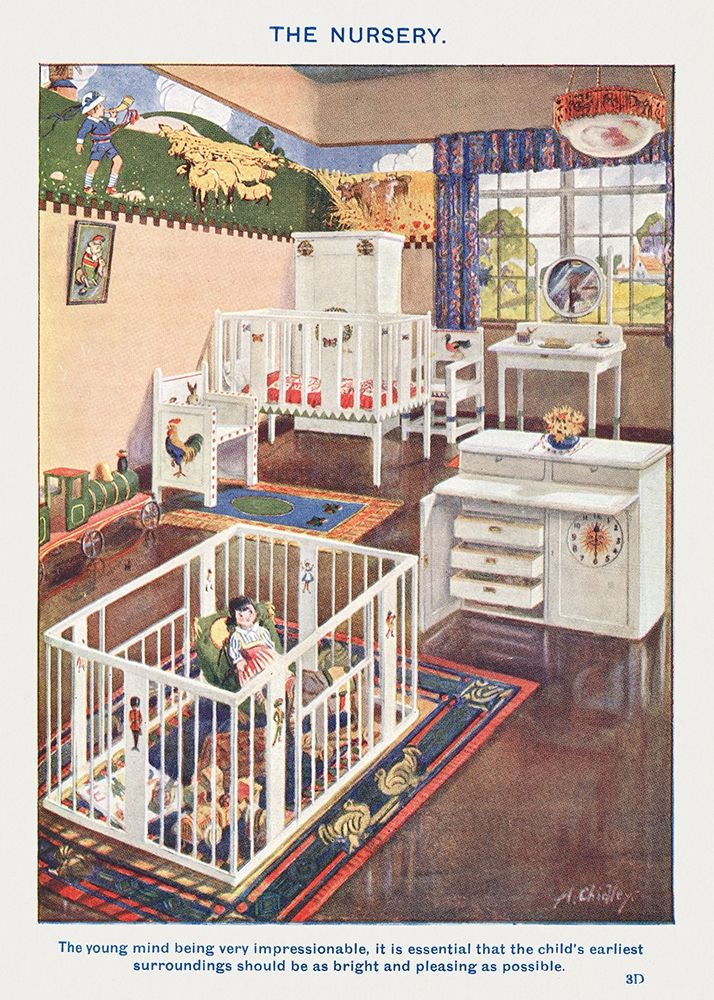 Wall Art Painting id:360549, Name: The Nursery, Artist: Mrs. Beetons Book of Household Management