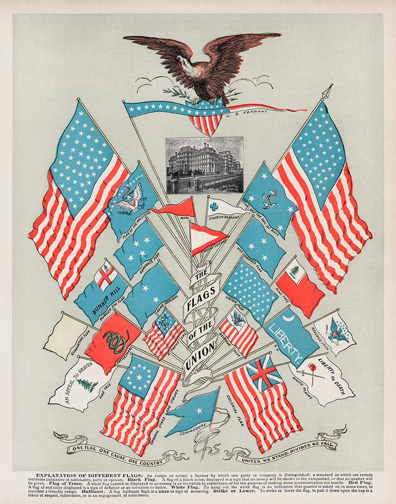 Wall art: The Flags of the Union, by Vintage Illustration