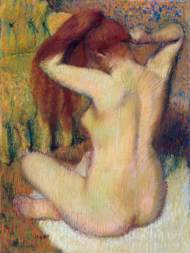 Wall Art Painting id:362146, Name: Woman Combing Her Hair, Artist: Degas, Edgar