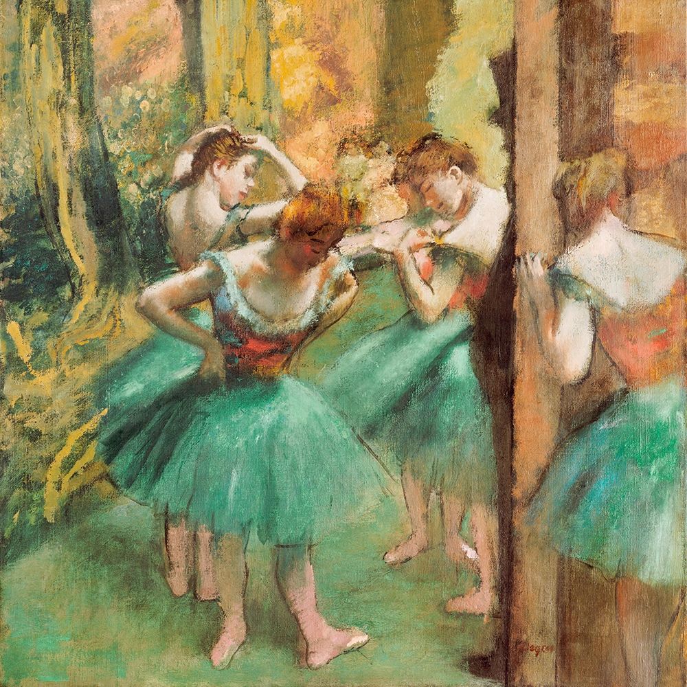 Wall Art Painting id:362174, Name: Dancers, Pink and Green, Artist: Degas, Edgar