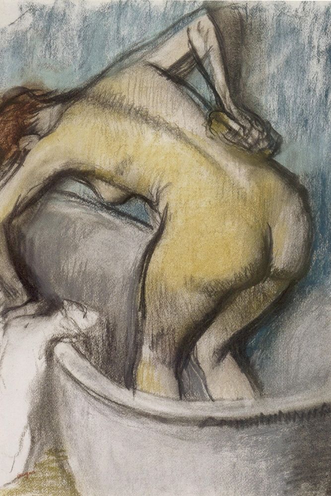 Wall Art Painting id:362208, Name: The Bath: Woman Supporting Her Back, Artist: Degas, Edgar