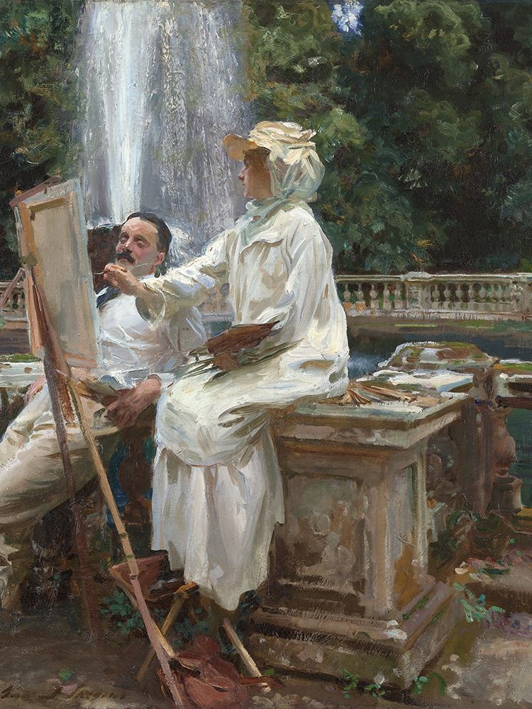Wall Art Painting id:362238, Name: The Fountain, Villa Torlonia, Frascati, Italy, Artist: Sargent, John Singer