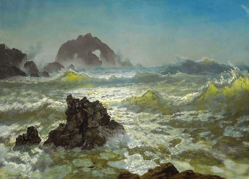 Wall Art Painting id:363044, Name: Seal Rock, California, Artist: Bierstadt, Albert