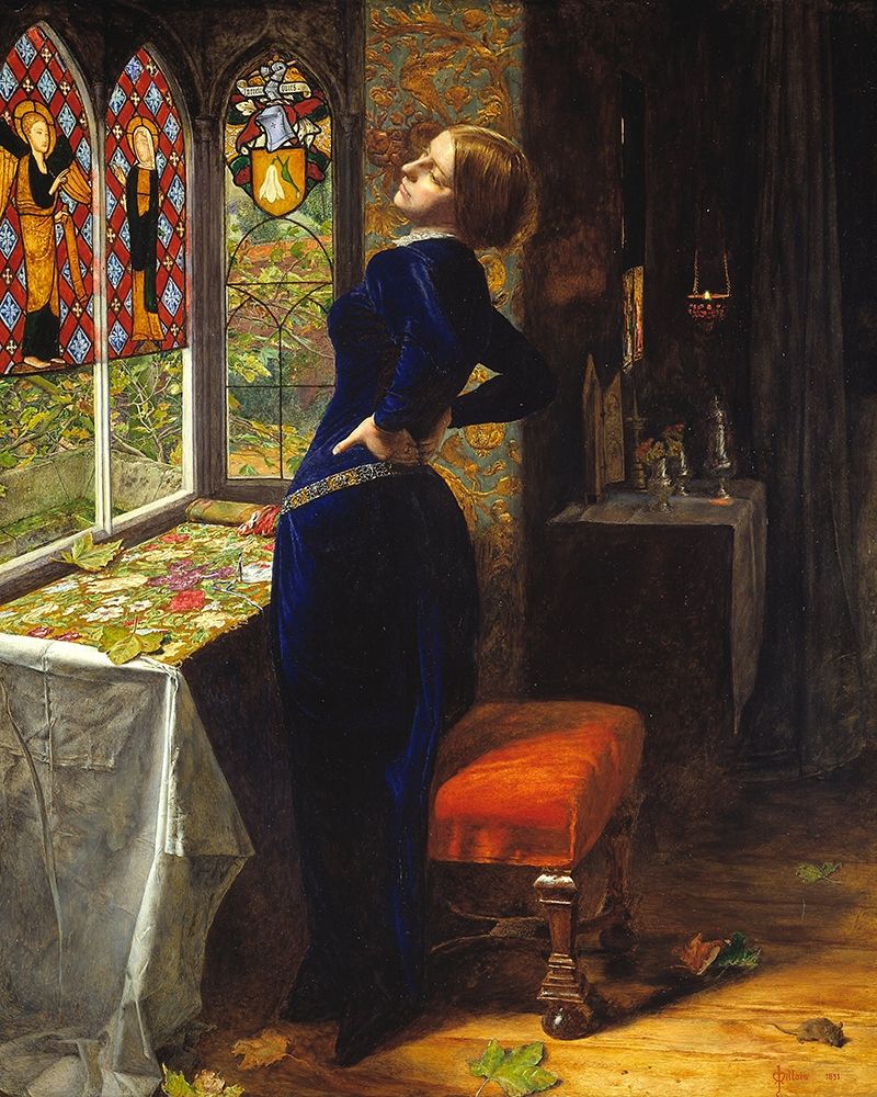 Wall Art Painting id:370517, Name: Mariana, Artist: Millais, John Everett