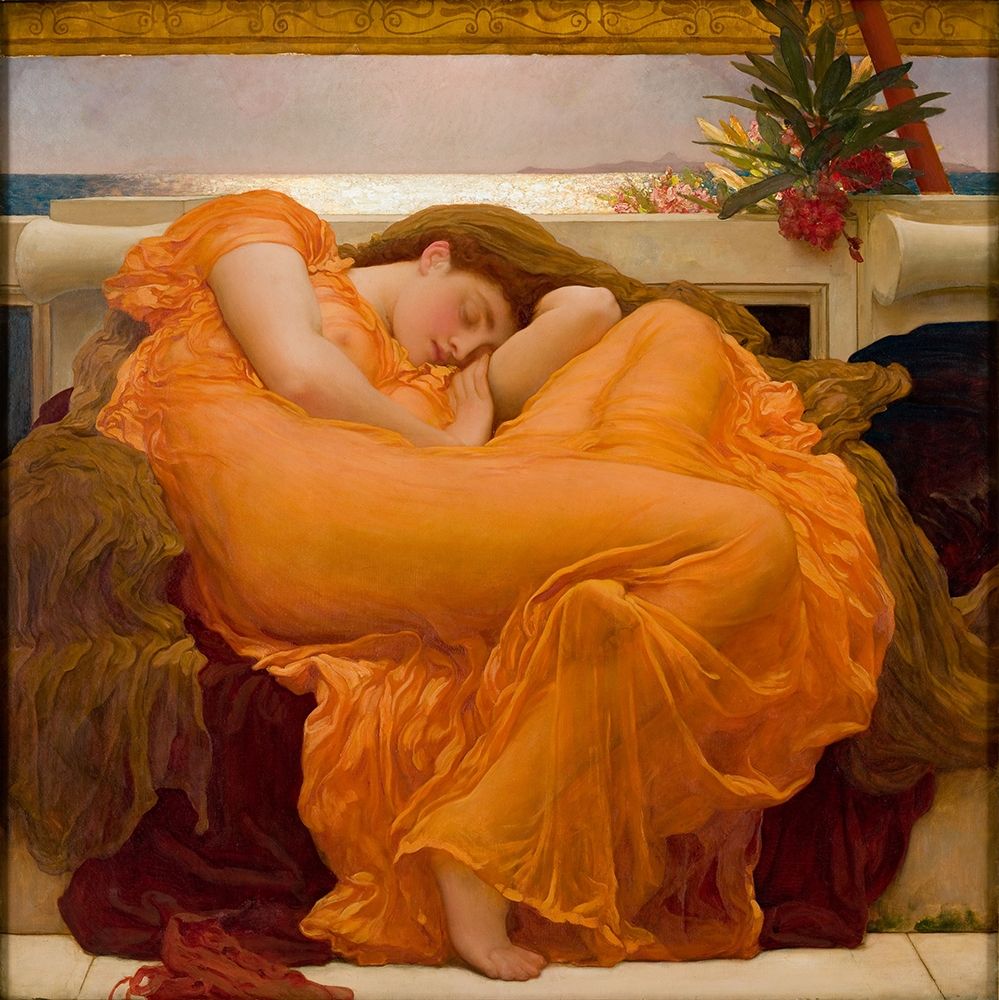 Wall Art Painting id:376736, Name: Flaming June, Artist: Leighton, Frederic