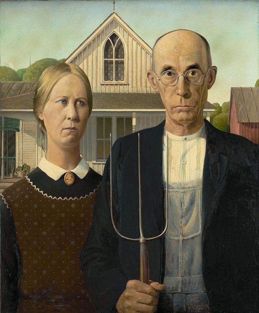 Wall Art Painting id:376856, Name: American Gothic, Artist: Wood, Grant