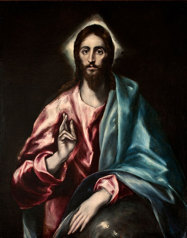 Wall Art Painting id:376951, Name: Christ as Saviour ca 1610, Artist: El Greco