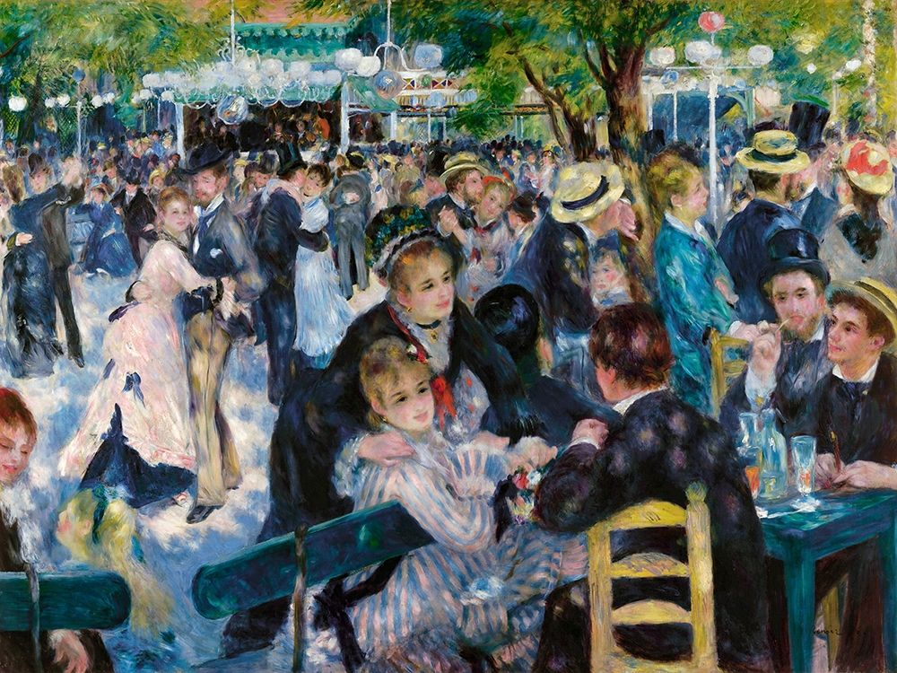 Wall Art Painting id:365150, Name: Dance at Le Moulin de la Galette, Artist: Renoir, Pierre-Auguste
