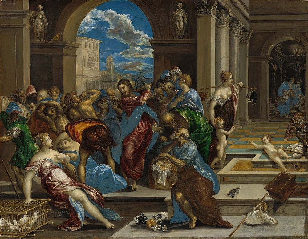 Wall Art Painting id:377332, Name: Christ cleansing the Temple ca 1571, Artist: El Greco