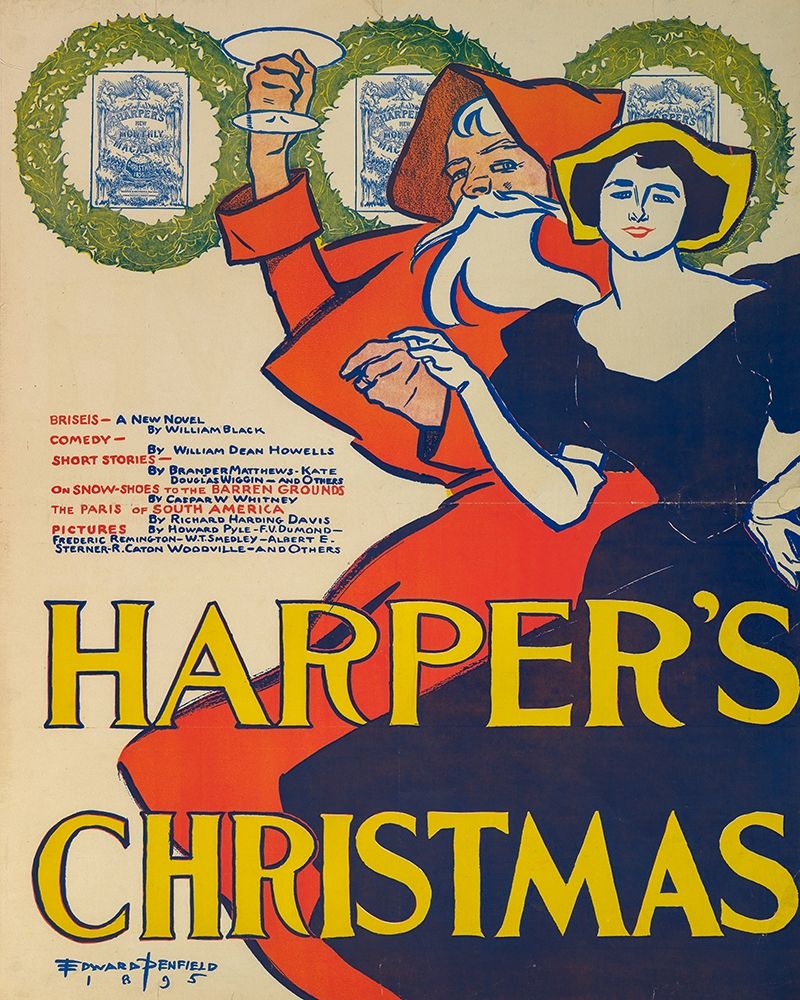 Wall Art Painting id:378507, Name: Harpers Christmas 1895, Artist: Penfield, Edward