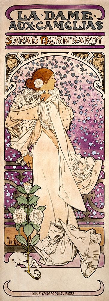 Art Print: La dame-aux camelias-Sarah Bernhardt