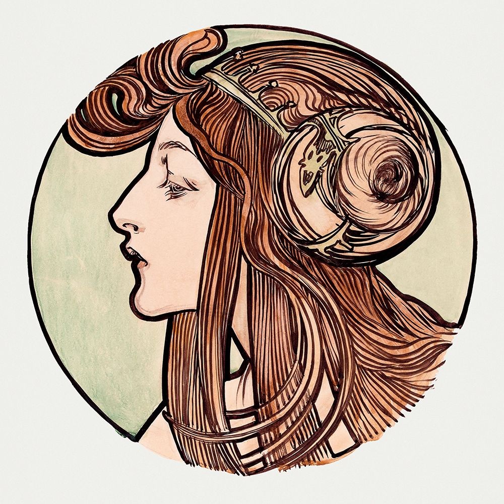 Art Print: Stained glass window for the facade of the Fouquet boutique