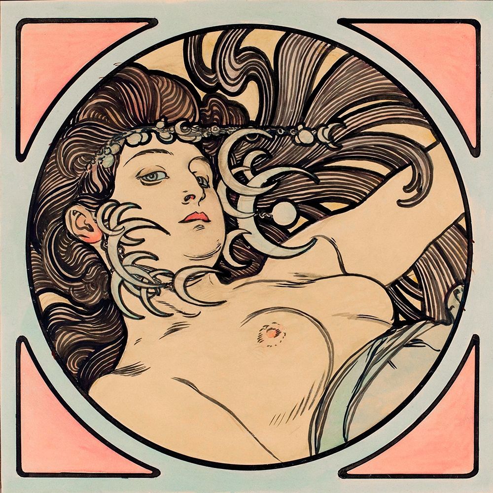 Art Print: Stained glass window for the facade of the Fouquet boutique