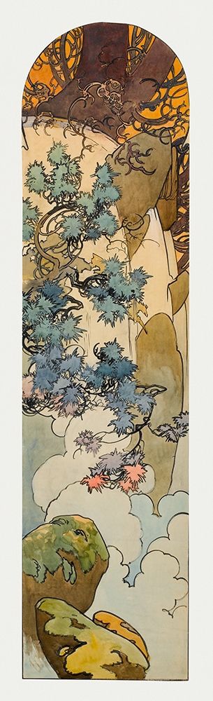 Art Print: Stained glass box for the Fouquet jewelry store