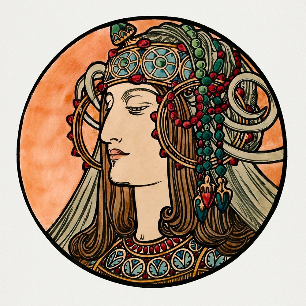 Art Print: Stained glass window for the facade of the Fouquet boutique